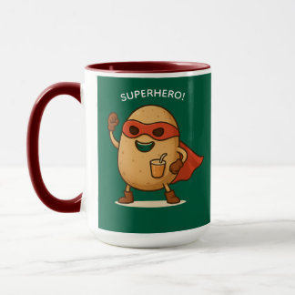 Funny Superhero Potato Cartoon Graphic Combo Mug マグカップ
