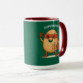 Funny Superhero Potato Cartoon Graphic Combo Mug マグカップ (正面右)