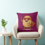 Funny Superhero Potato Cartoon Graphic Throw Pillo クッション<br><div class="desc">Add a fun and playful accent to your living space with this superhero potato cartoon throw pillow. Featuring a cheerful masked potato character in a heroic pose, this design brings personality, humor, and charm to any couch, chair, or bed. Crafted from soft, wrinkle-free Simplex knit fabric, this 20" x 20"...</div>