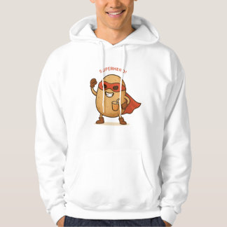 Funny Superhero Potato Cartoon Pullover Hoodie パーカ