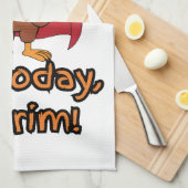 Funny Superhero Turkey Not Today Pilgrim キッチンタオル (四つ折り)