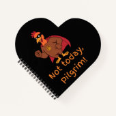 Funny Superhero Turkey Not Today Pilgrim ノートブック (正面)