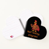 Funny Superhero Turkey Not Today Pilgrim ノートブック (内部)