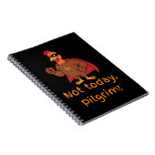 Funny Superhero Turkey Not Today Pilgrim ノートブック (右側)