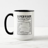 Funny Supervisor Nutrition Facts Leadership Gift マグカップ (左)