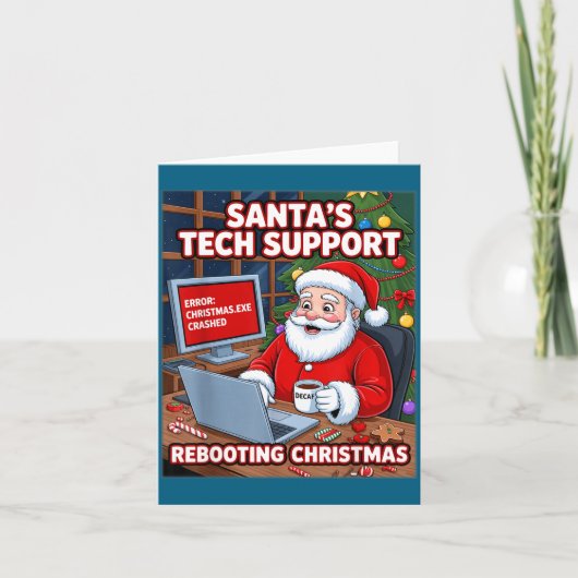 Funny Support Santa Tech Rebooting s カード (正面)