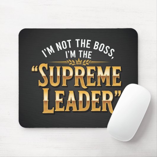 Funny Supreme Leader Gold Typography Office マウスパッド (マウス)