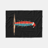 Funny Surf Christmas Lights Lover Surfboard Surfin フリースブランケット (正面(横))