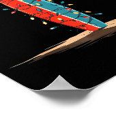 Funny Surf Christmas Lights Lover Surfboard Surfin ポスター (角)