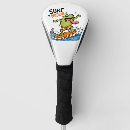 Funny Surf Mode Frog|Silly Frog Summer  ゴルフヘッドカバー (正面)