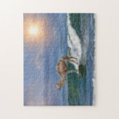 Funny Surfing Camel on Ocean Wave Fun Puzzle ジグソーパズル (縦)