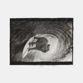 Funny Surfing Capyra Selfie On Surfboard Beach Ani フリースブランケット (正面(横))