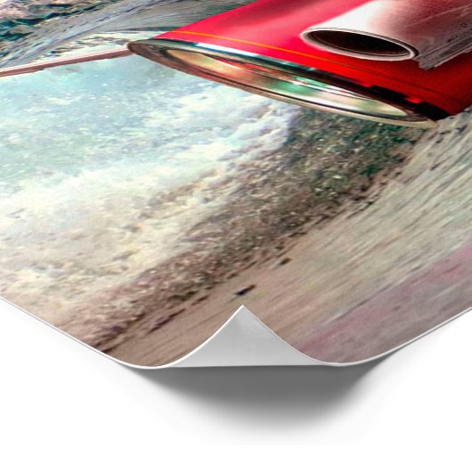 Funny Surfing Goat ポスター (角)