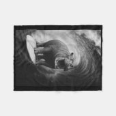 Funny Surfing Hippo Hippopotamus Selfie Safari Ani フリースブランケット (正面(横))