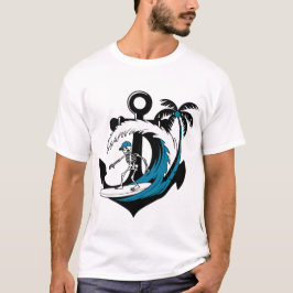 Funny Surfing Skeleton Beach Vibes Summer Surf Tee Tシャツ
