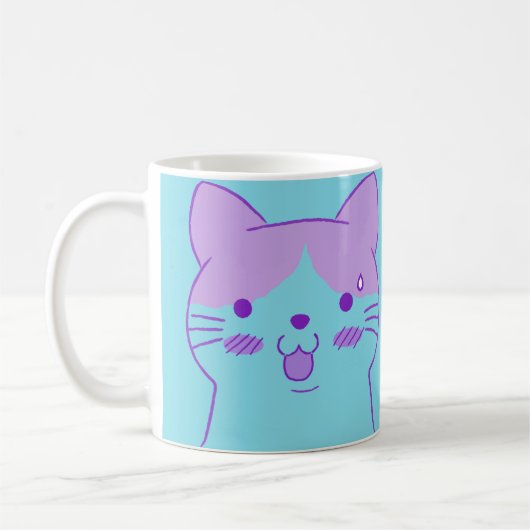 Funny Surprised Cat "Too Much Coffee" Quote コーヒーマグカップ (左)