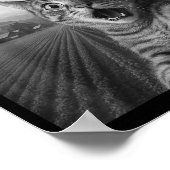 Funny Surprised Ed Cat Selfie With Alien Ufo Cat U ポスター (角)