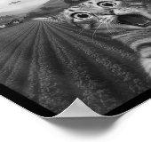 Funny Surprised Ed Cat Selfie With Alien Ufo Cat U ポスター (角)