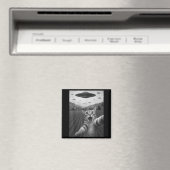 Funny Surprised Ed Cat Selfie With Alien Ufo Cat U マグネット (インサイチュ (食洗機))