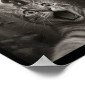 Funny Surprised Ed Cat Selfie With Bigfoot Sasquat ポスター (角)