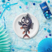 Funny Surprised Fish – Cartoon Fish Plate Design ペーパープレート (パーティー)