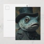 Funny Surreal Fish in a Suit ポストカード (正面/裏面)