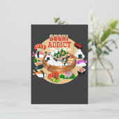 Funny Sushi Addict Asian Food Lover Gift Sushi T-S 招待状 (スタンド正面)