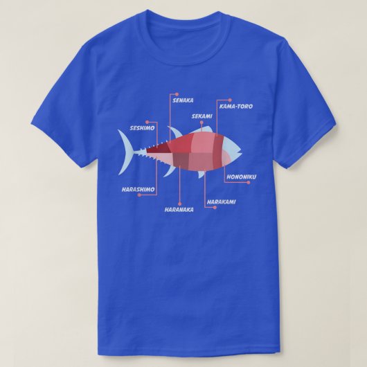 FUNNY SUSHI  Japanese Fish Anatomy Food Gift  Tシャツ (デザイン正面)