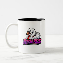 Funny Swan Regards Office Sarcasm Coffee Mug ツートーンマグカップ