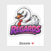 Funny Swan Regards Office Sarcasm Sticker シール (シート)