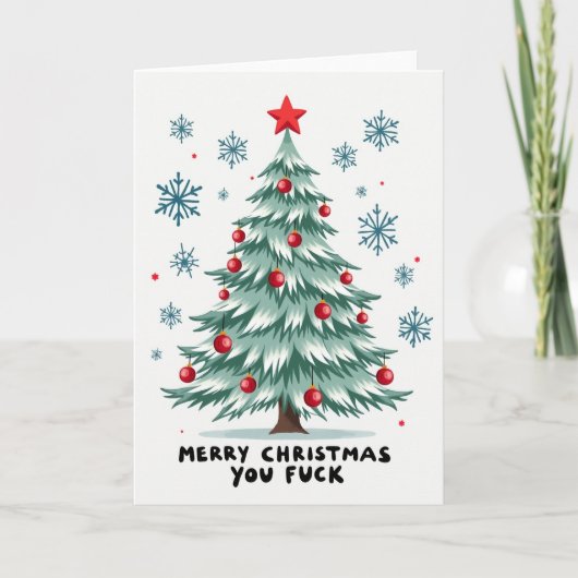 Funny Sweary Christmas Tree Card カード (正面)