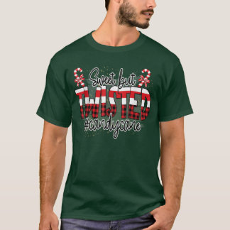 Funny Sweet But Twisted Buffalo Plaid Candy Cane C Tシャツ