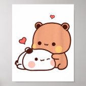Funny Sweet Kawaii Kp Bear Panda Hugging Couple Lo ポスター (正面)