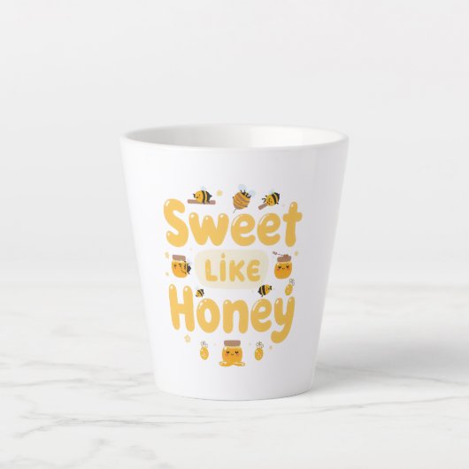 Funny "Sweet Like Honey" Bumblebee カフェラテマグ (正面)
