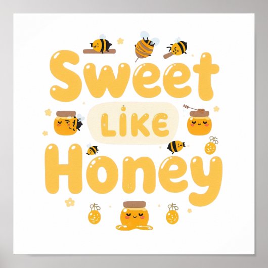 Funny "Sweet Like Honey" Bumblebee ポスター (正面)
