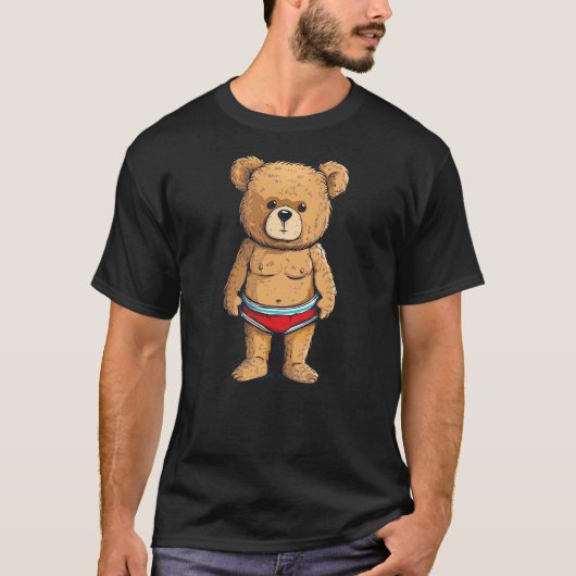 Funny swim Trunks with this Teddy Bear Outfit Tシャツ (正面)