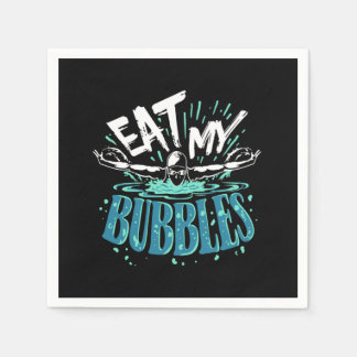 Funny Swimming Eat My Bubbles Swim Swimmer スタンダードカクテルナプキン