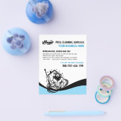 Funny Swimming Pool Cleaning Advertising Fly チラシ (シングル)