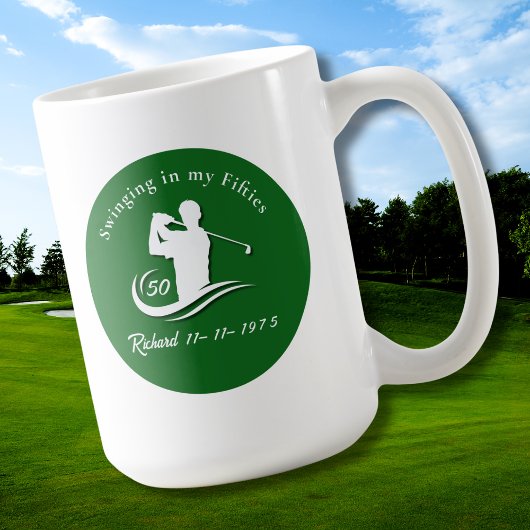 Funny Swinging In My Fifties Modern Golf Player コーヒーマグカップ