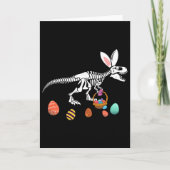 Funny T Rex Easter Skeleton Bunny Sket Egg Hunt Ea カード (正面)