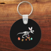 Funny T Rex Easter Skeleton Bunny Sket Egg Hunt Ea キーホルダー (正面)