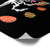 Funny T Rex Easter Skeleton Bunny Sket Egg Hunt Ea ポスター (角)