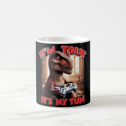 Funny T-Rex Gamer Quote Design コーヒーマグカップ (中央)