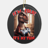 Funny T-Rex Gamer Quote Design セラミックオーナメント (左)