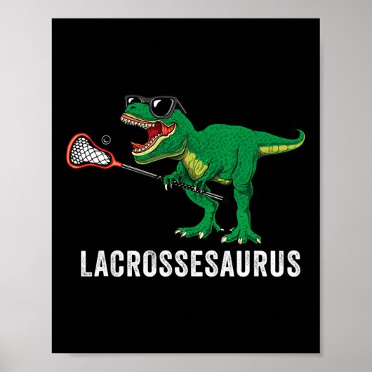 Funny T Rex Lacrosse Dinosaur Lax Boys Lacrosse Te ポスター (正面)