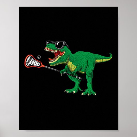 Funny T Rex Lacrosse Dinosaur Lax Boys Lacrosse Te ポスター (正面)
