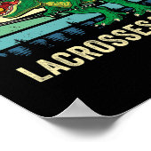 Funny T Rex Lacrosse Dinosaur Lax Boys Lacrosse Te ポスター (角)