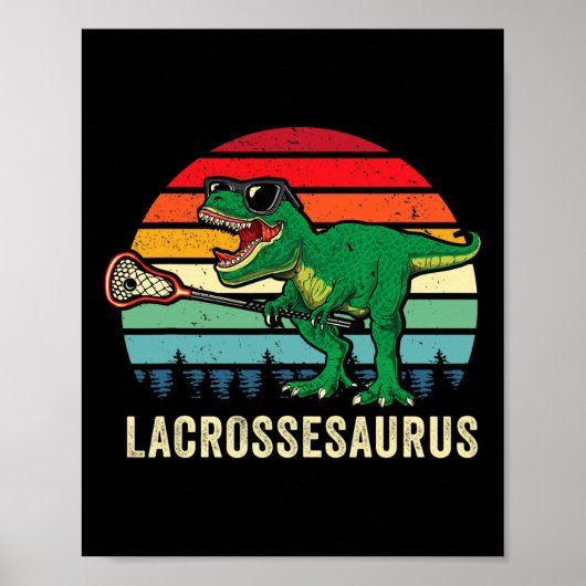Funny T Rex Lacrosse Dinosaur Lax Boys Lacrosse Te ポスター (正面)