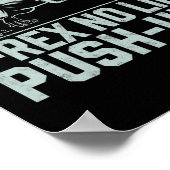 Funny T-rex No Like Push-ups Dinosaur Workout Gym  ポスター (角)