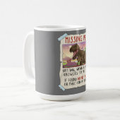 Funny T Rex Tshirt, Funny Missing Pet Tee, Dinosau コーヒーマグカップ (正面左)
